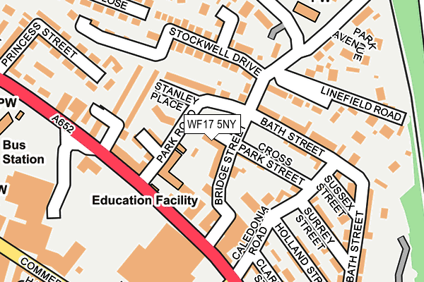 WF17 5NY map - OS OpenMap – Local (Ordnance Survey)