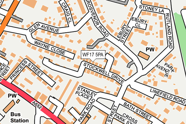 WF17 5PA map - OS OpenMap – Local (Ordnance Survey)