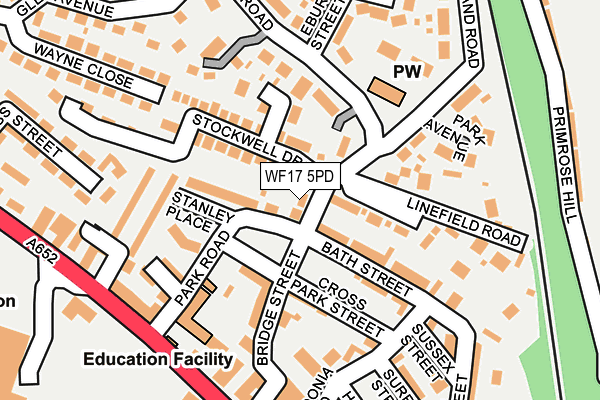 WF17 5PD map - OS OpenMap – Local (Ordnance Survey)