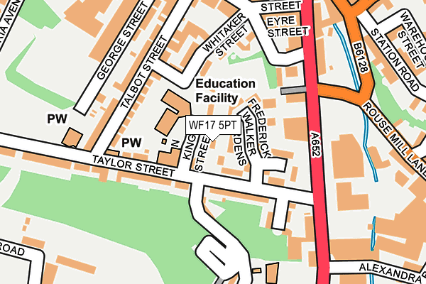 WF17 5PT map - OS OpenMap – Local (Ordnance Survey)