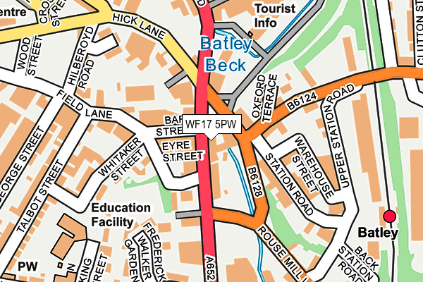 WF17 5PW map - OS OpenMap – Local (Ordnance Survey)