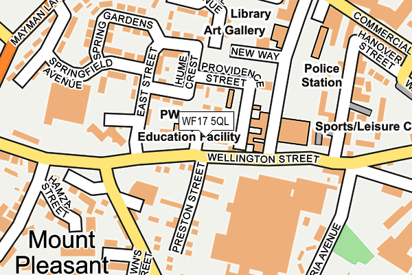 WF17 5QL map - OS OpenMap – Local (Ordnance Survey)