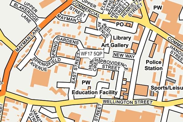 WF17 5QP map - OS OpenMap – Local (Ordnance Survey)