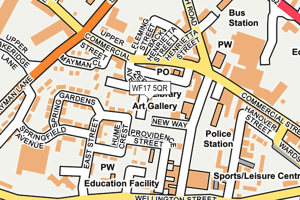 WF17 5QR map - OS OpenMap – Local (Ordnance Survey)