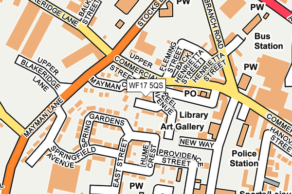 WF17 5QS map - OS OpenMap – Local (Ordnance Survey)