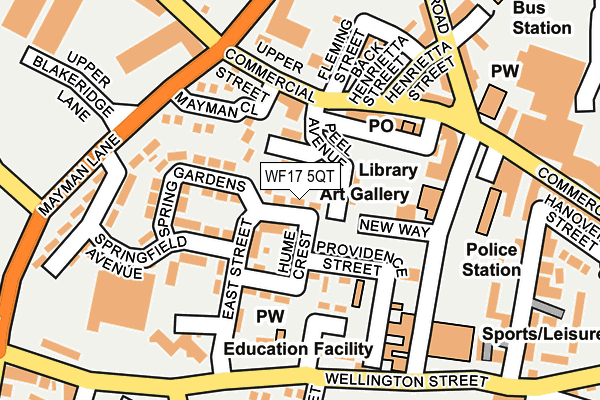WF17 5QT map - OS OpenMap – Local (Ordnance Survey)