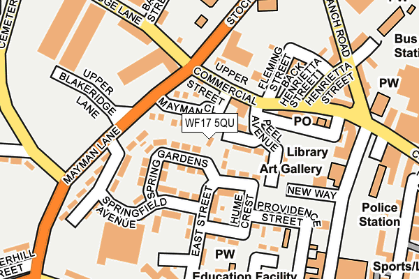WF17 5QU map - OS OpenMap – Local (Ordnance Survey)