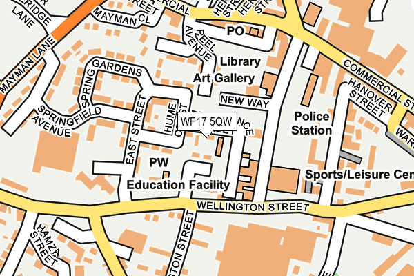 WF17 5QW map - OS OpenMap – Local (Ordnance Survey)