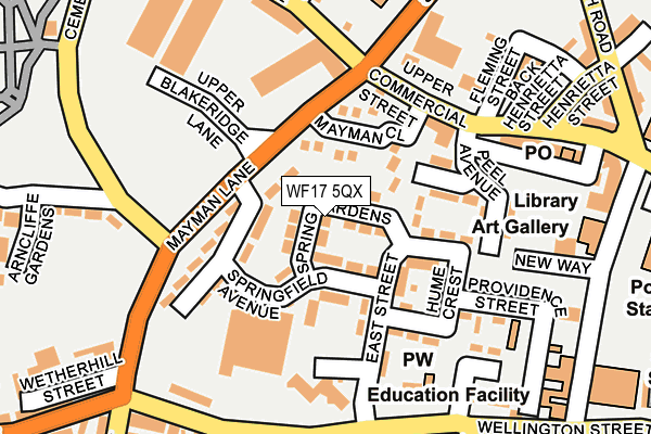 WF17 5QX map - OS OpenMap – Local (Ordnance Survey)