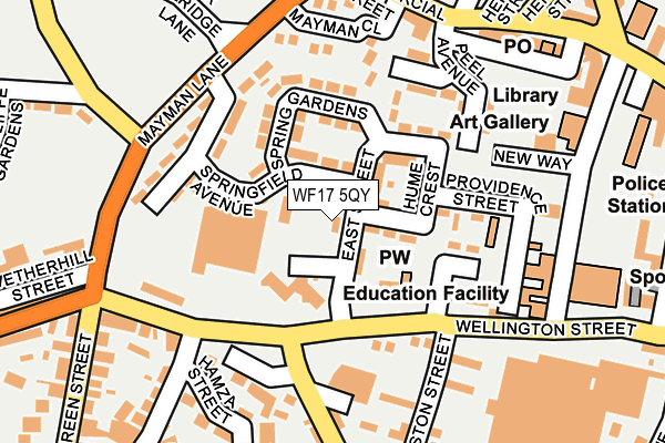 WF17 5QY map - OS OpenMap – Local (Ordnance Survey)