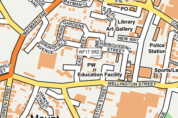 WF17 5RD map - OS OpenMap – Local (Ordnance Survey)