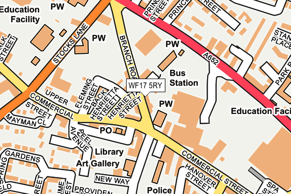 WF17 5RY map - OS OpenMap – Local (Ordnance Survey)