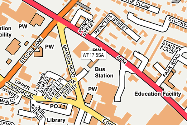 WF17 5SA map - OS OpenMap – Local (Ordnance Survey)