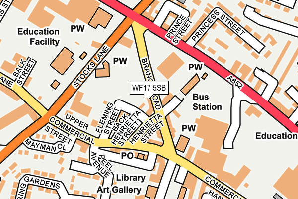 WF17 5SB map - OS OpenMap – Local (Ordnance Survey)
