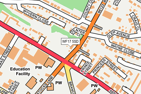 WF17 5SD map - OS OpenMap – Local (Ordnance Survey)