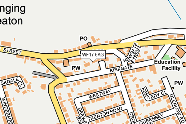 WF17 6AG map - OS OpenMap – Local (Ordnance Survey)