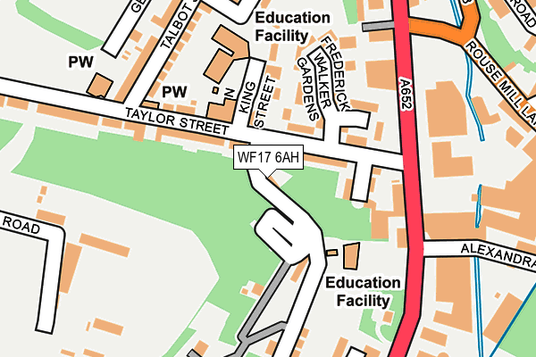 WF17 6AH map - OS OpenMap – Local (Ordnance Survey)