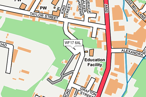 WF17 6AL map - OS OpenMap – Local (Ordnance Survey)