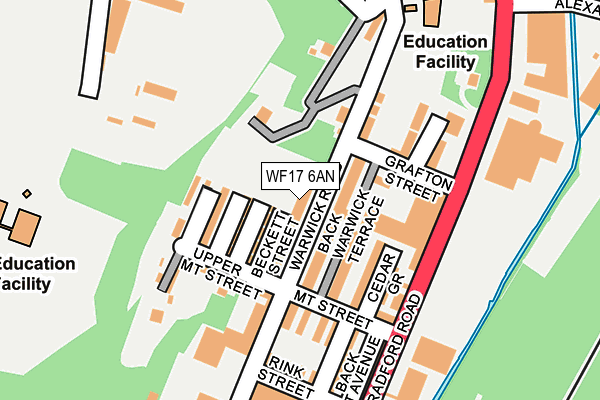WF17 6AN map - OS OpenMap – Local (Ordnance Survey)