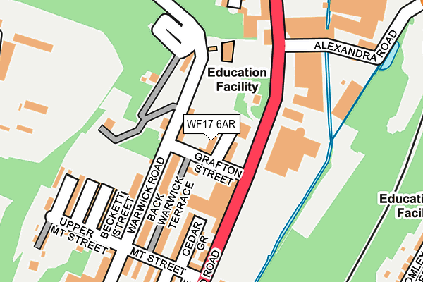 WF17 6AR map - OS OpenMap – Local (Ordnance Survey)