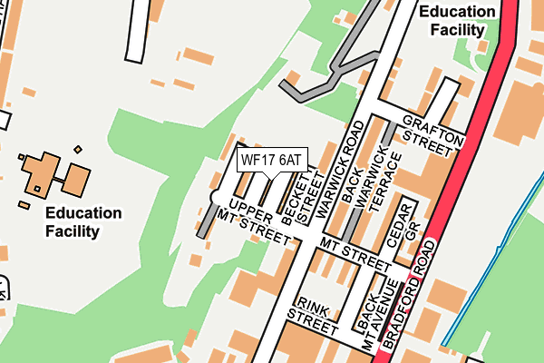 WF17 6AT map - OS OpenMap – Local (Ordnance Survey)