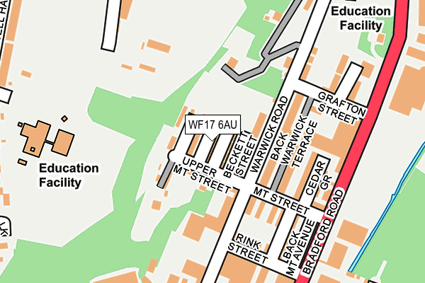 WF17 6AU map - OS OpenMap – Local (Ordnance Survey)