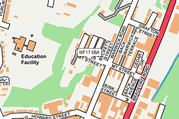 WF17 6BA map - OS OpenMap – Local (Ordnance Survey)