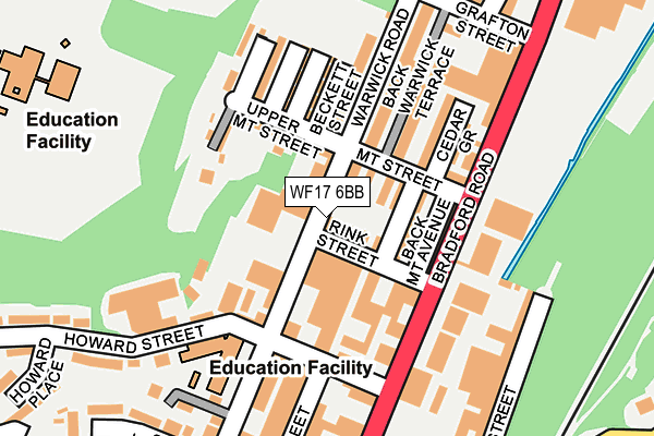 WF17 6BB map - OS OpenMap – Local (Ordnance Survey)