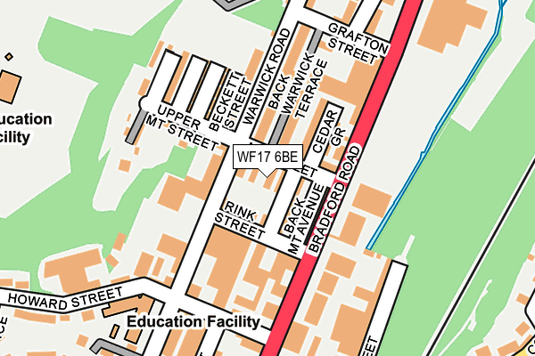 WF17 6BE map - OS OpenMap – Local (Ordnance Survey)