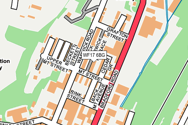 WF17 6BG map - OS OpenMap – Local (Ordnance Survey)