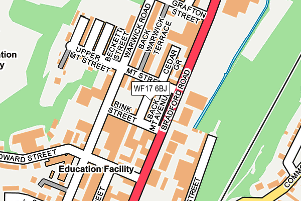 WF17 6BJ map - OS OpenMap – Local (Ordnance Survey)