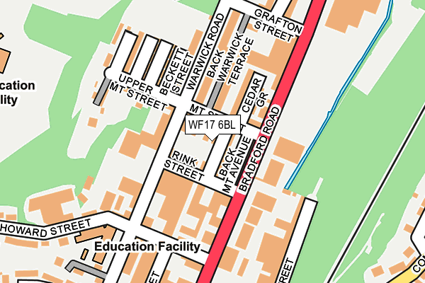 WF17 6BL map - OS OpenMap – Local (Ordnance Survey)