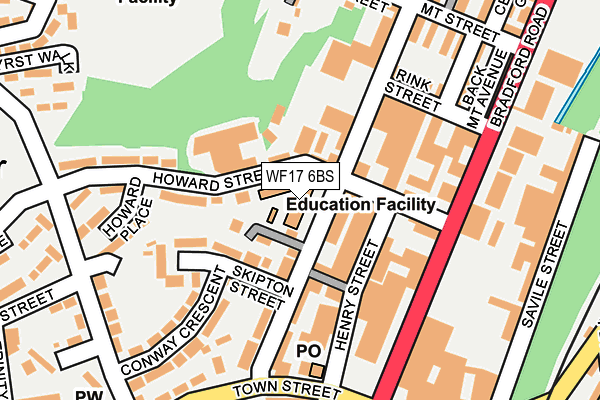 WF17 6BS map - OS OpenMap – Local (Ordnance Survey)