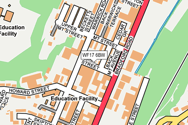 WF17 6BW map - OS OpenMap – Local (Ordnance Survey)