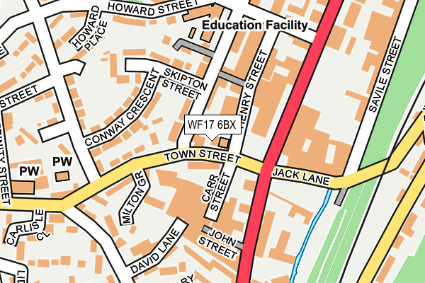 WF17 6BX map - OS OpenMap – Local (Ordnance Survey)