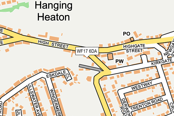 WF17 6DA map - OS OpenMap – Local (Ordnance Survey)