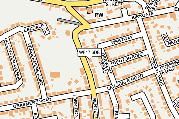 WF17 6DB map - OS OpenMap – Local (Ordnance Survey)