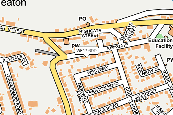 WF17 6DD map - OS OpenMap – Local (Ordnance Survey)