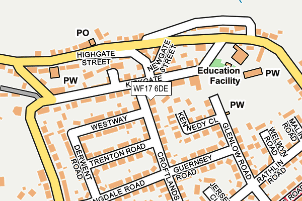 WF17 6DE map - OS OpenMap – Local (Ordnance Survey)