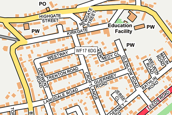 WF17 6DG map - OS OpenMap – Local (Ordnance Survey)