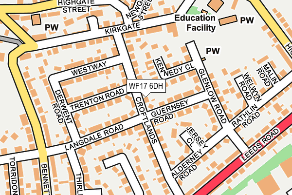 WF17 6DH map - OS OpenMap – Local (Ordnance Survey)