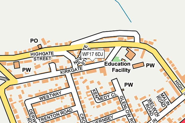 WF17 6DJ map - OS OpenMap – Local (Ordnance Survey)