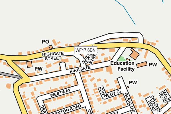 WF17 6DN map - OS OpenMap – Local (Ordnance Survey)