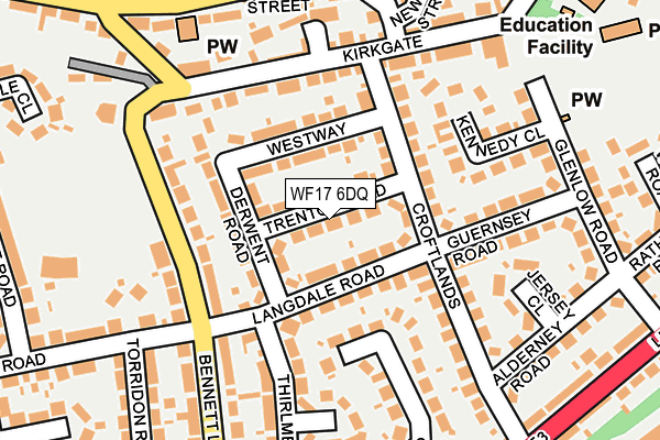 WF17 6DQ map - OS OpenMap – Local (Ordnance Survey)