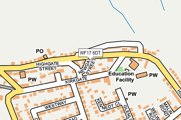 WF17 6DT map - OS OpenMap – Local (Ordnance Survey)