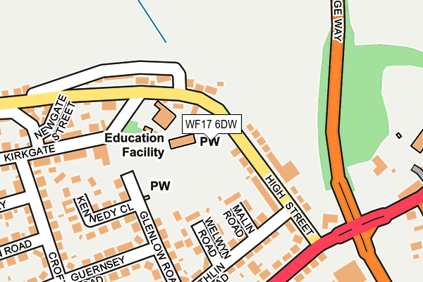 WF17 6DW map - OS OpenMap – Local (Ordnance Survey)