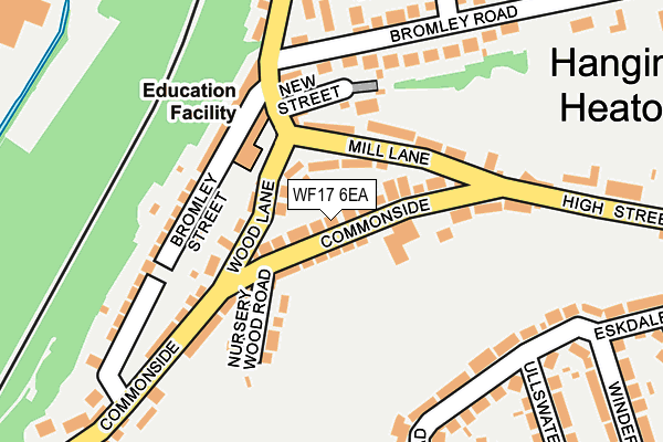 WF17 6EA map - OS OpenMap – Local (Ordnance Survey)