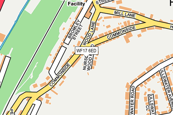 WF17 6ED map - OS OpenMap – Local (Ordnance Survey)