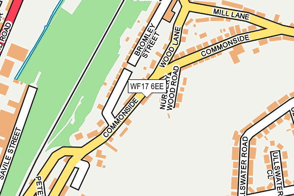 WF17 6EE map - OS OpenMap – Local (Ordnance Survey)