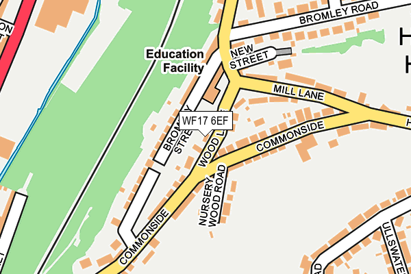 WF17 6EF map - OS OpenMap – Local (Ordnance Survey)
